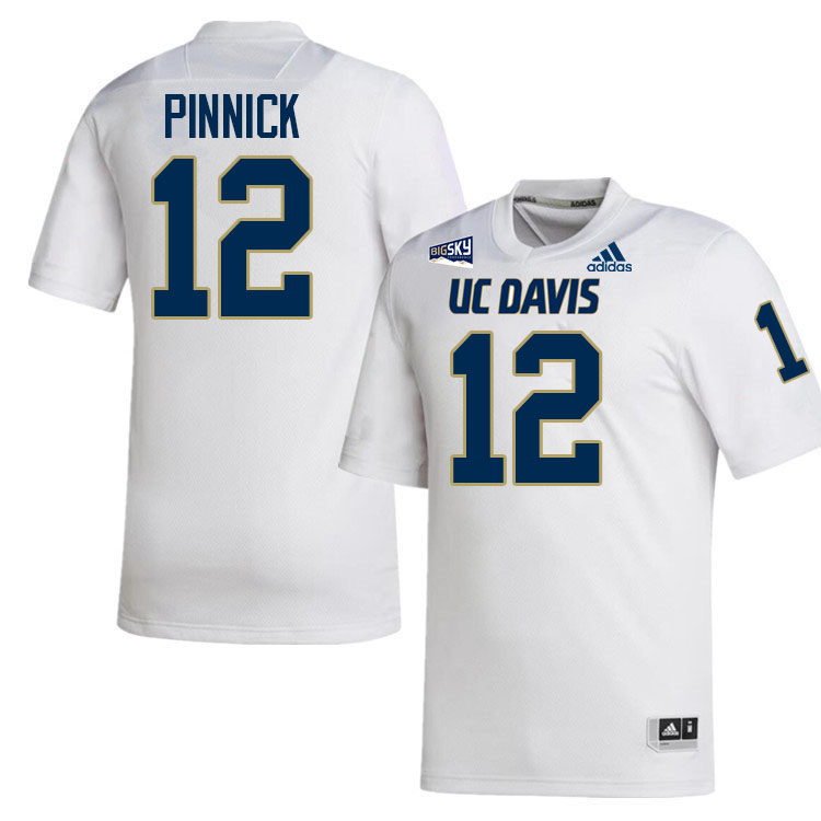 UC Davis Aggies #12 Caden Pinnick College Football Jerseys, Uniforms Stitched Sale-White